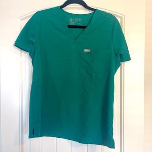 Hunter green Figs scrub top